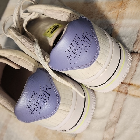 Nike Air Force 1 Sage in White, Purple and Volt - Picture 2 of 5